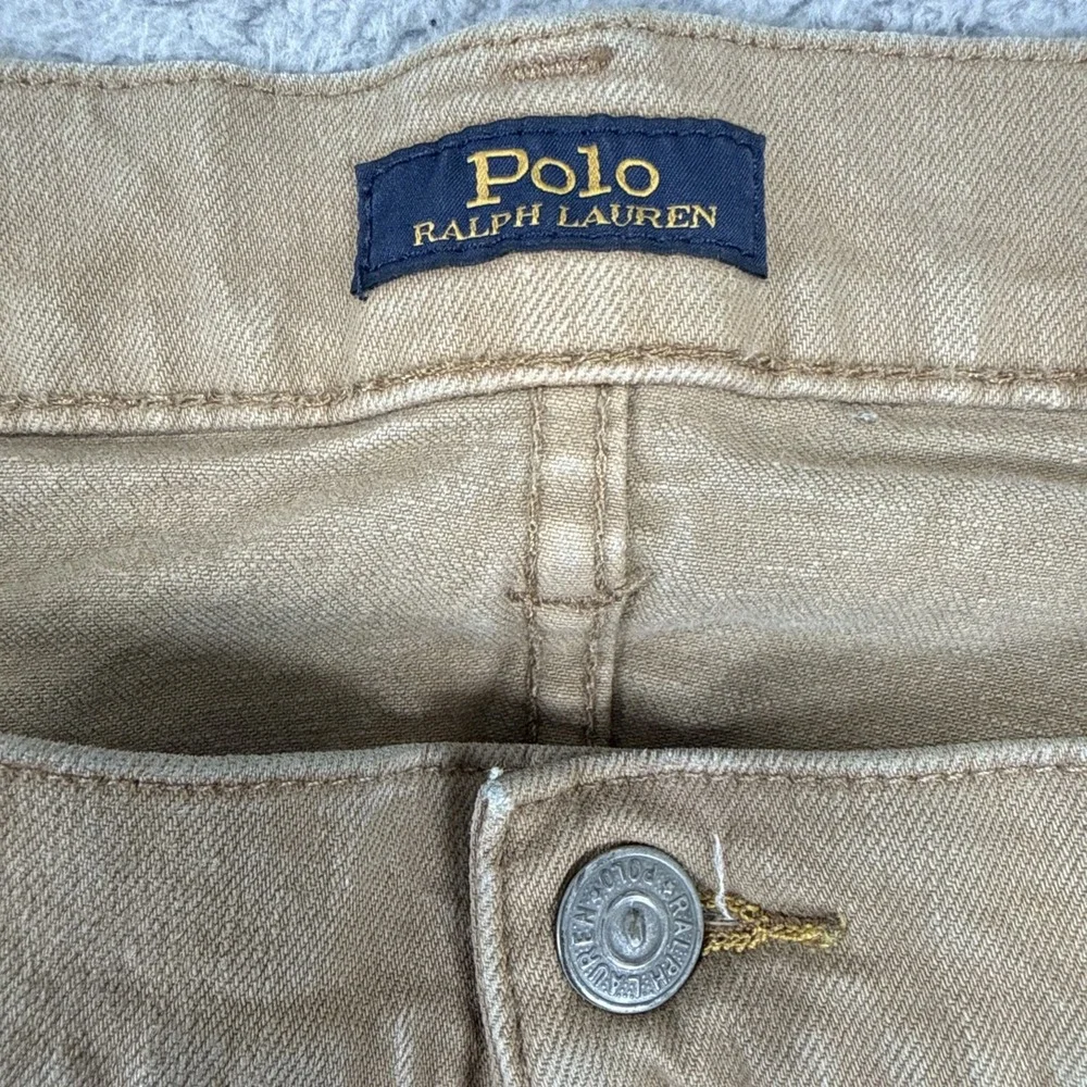 Polo Ralph Lauren Jeans Mens 38x30 Beige Tan Varick Slim Straight‎ Khaki Denim